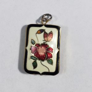 Vintage Cloisonne floral pendent